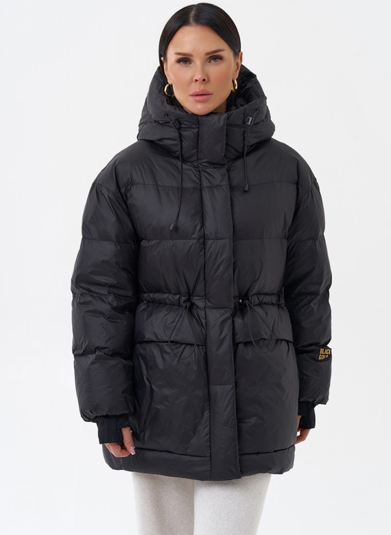 Женский пуховик черного цвета