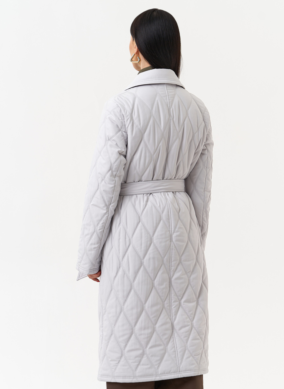 Женское утепленное пальто с английским воротником