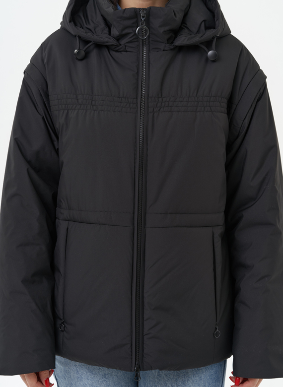 Женская утепленная куртка со съемными рукавами