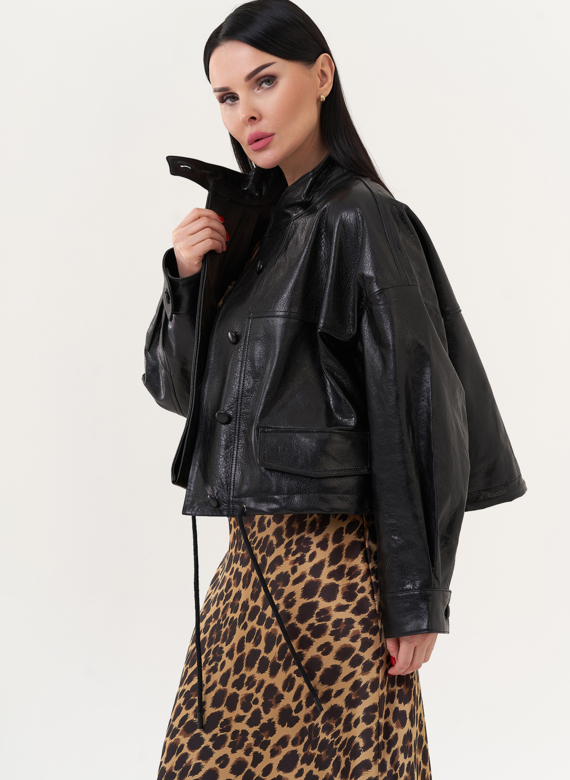 Куртка оверсайз из натуральной кожи