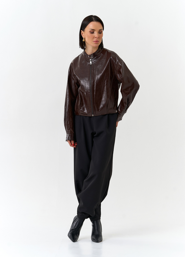 Женская короткая куртка из натуральной кожи модель № 32529 универмаг малина