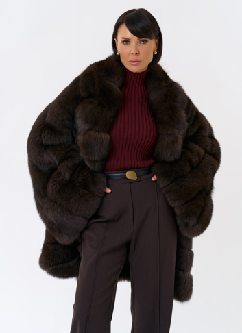 Шуба кимоно из песца