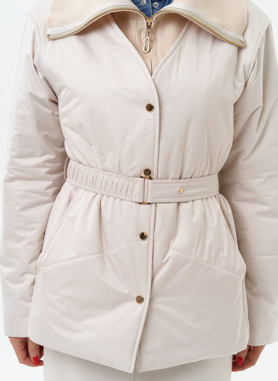 Женская утепленная куртка с поясом