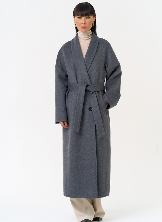 Женское пальто с воротником шаль