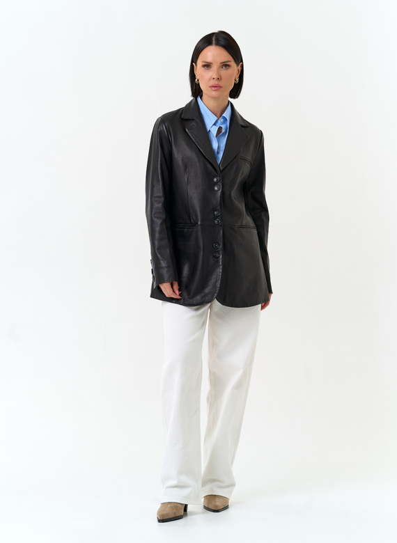 Женский жакет из натуральной кожи