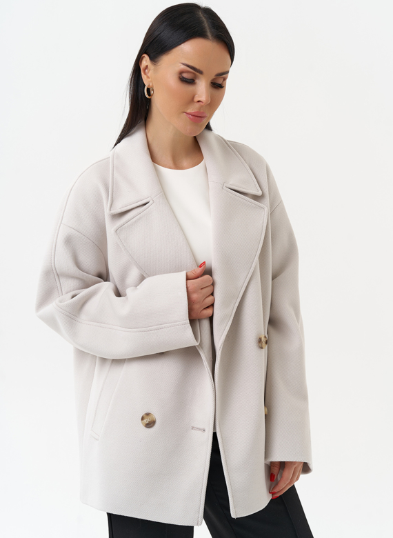 Укороченное двубортное пальто