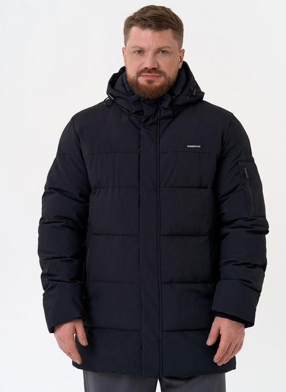 Мужской пуховик с капюшоном  Мужской пуховик с капюшоном