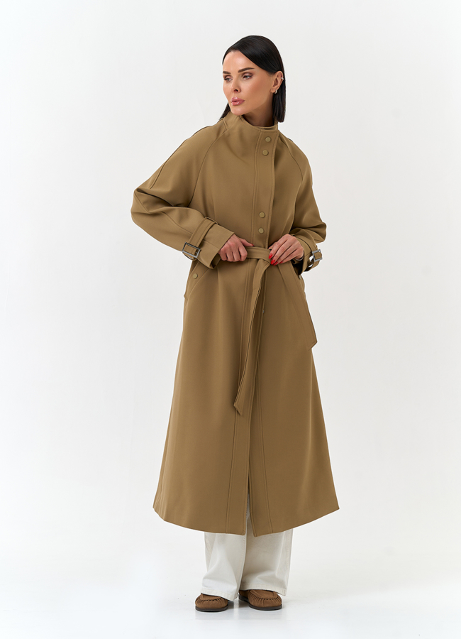 Женский плащ с воротником стойкой модель № 33098 в кредит