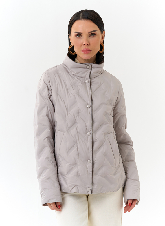 Женская куртка с воротником стойкой