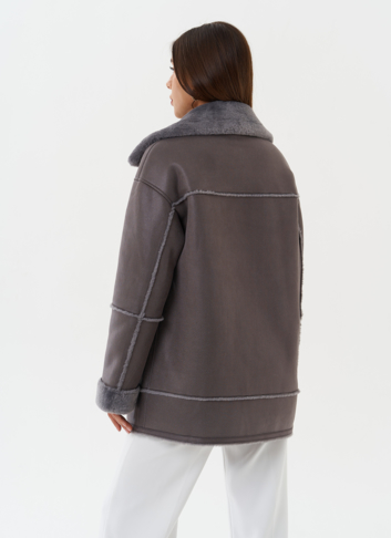 Женская дубленка из эко кожи