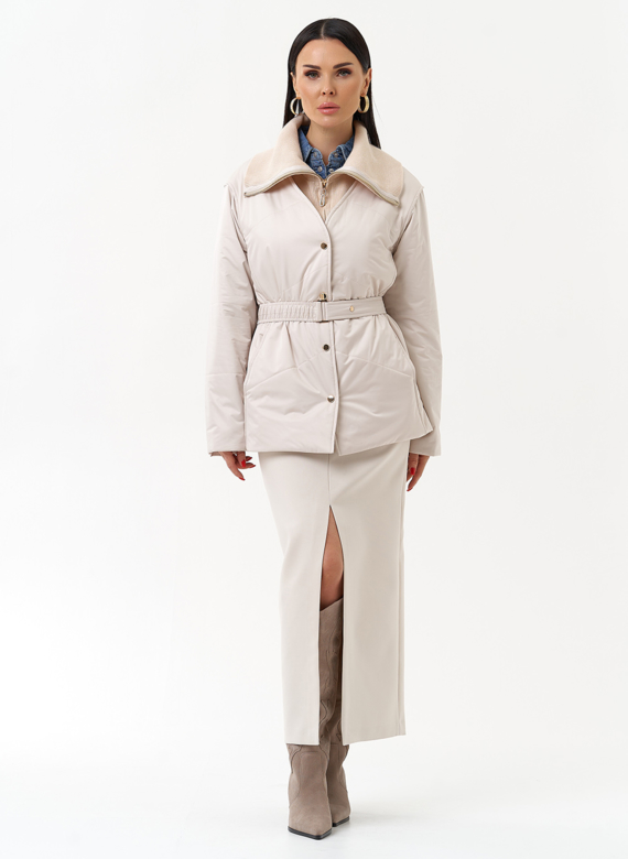 Женская утепленная куртка с поясом