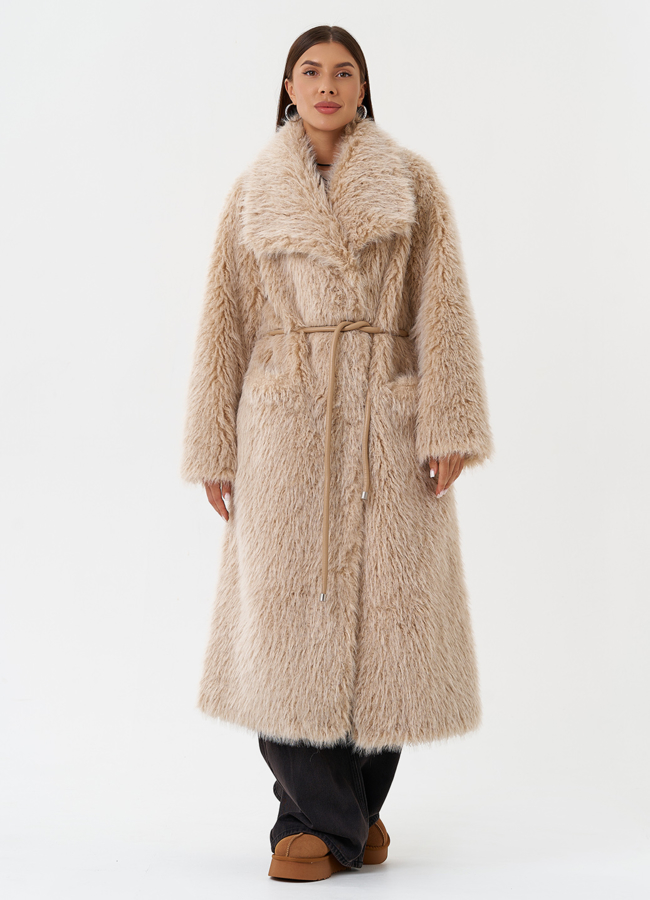 фото Длинная эко шуба под овчину модель № 28552