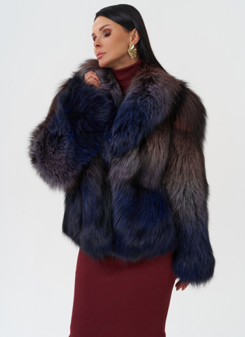 Женская шуба из меха чернобурки