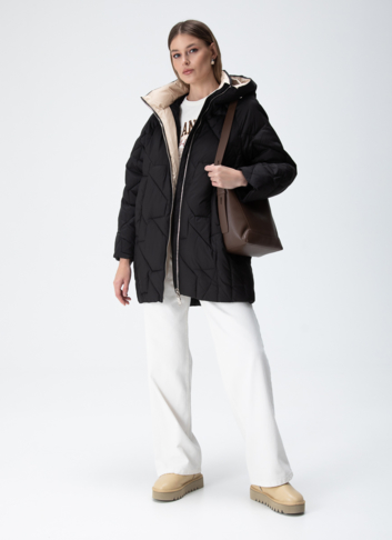 Женский пуховик с капюшоном 