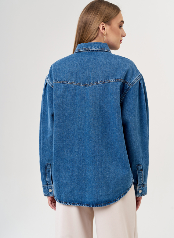 Куртка джинсовая синего цвета