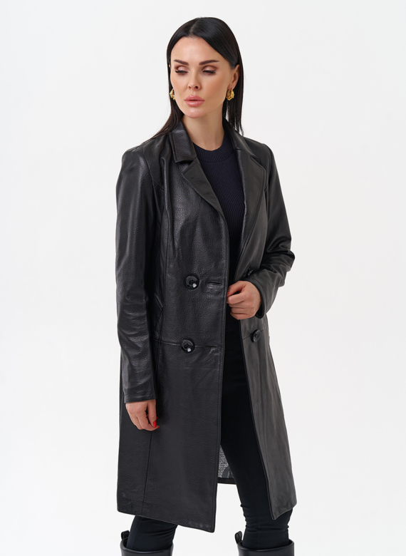 Плащ женский из натуральной кожи