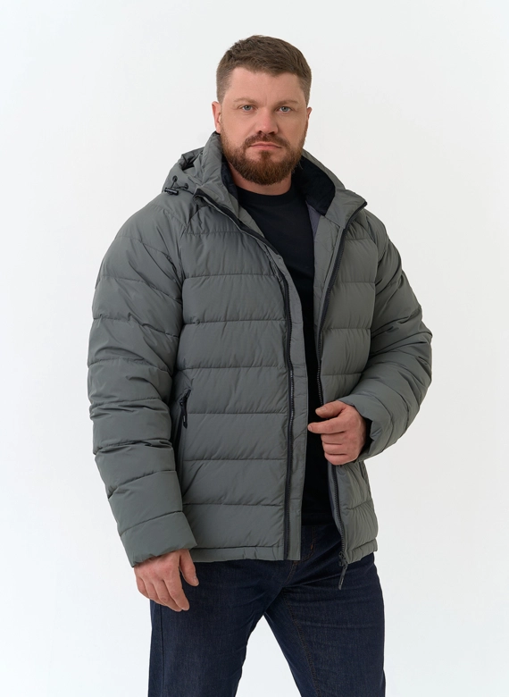 Мужской пуховик с капюшоном 