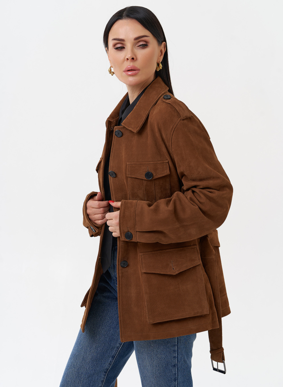 Куртка - сафари женская из натуральной замши