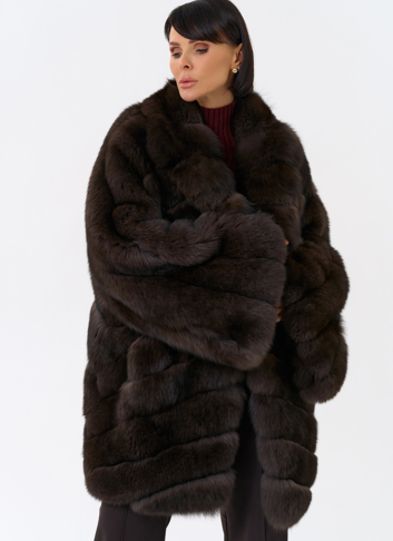 Шуба кимоно из песца