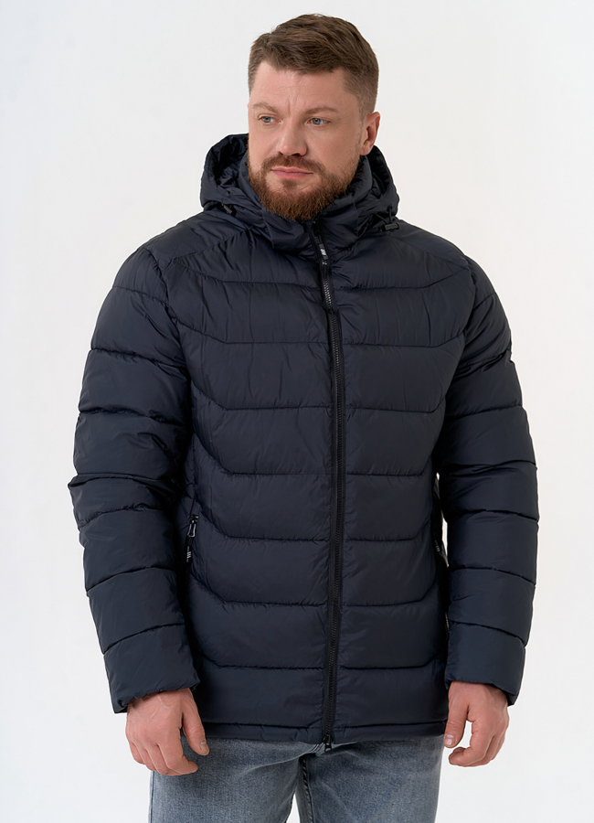 Мужской пуховик с капюшоном  модель № 31463 универмаг малина