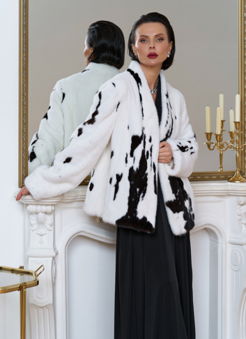 Жакет из меха норки в расцветке "ягуар"