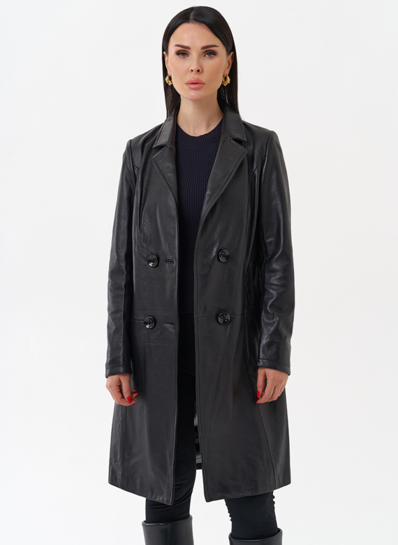 Плащ женский из натуральной кожи