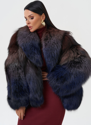 Женская шуба из меха чернобурки