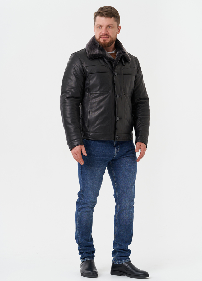 Мужская куртка из натуральной кожи модель № 28072 универмаг малина