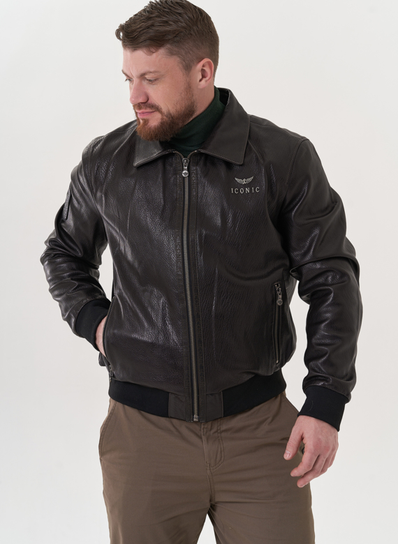 Мужская кожаная куртка "пилот"
