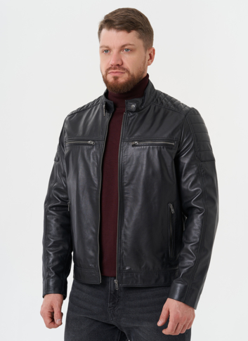 "Мото" куртка из натуральной кожи