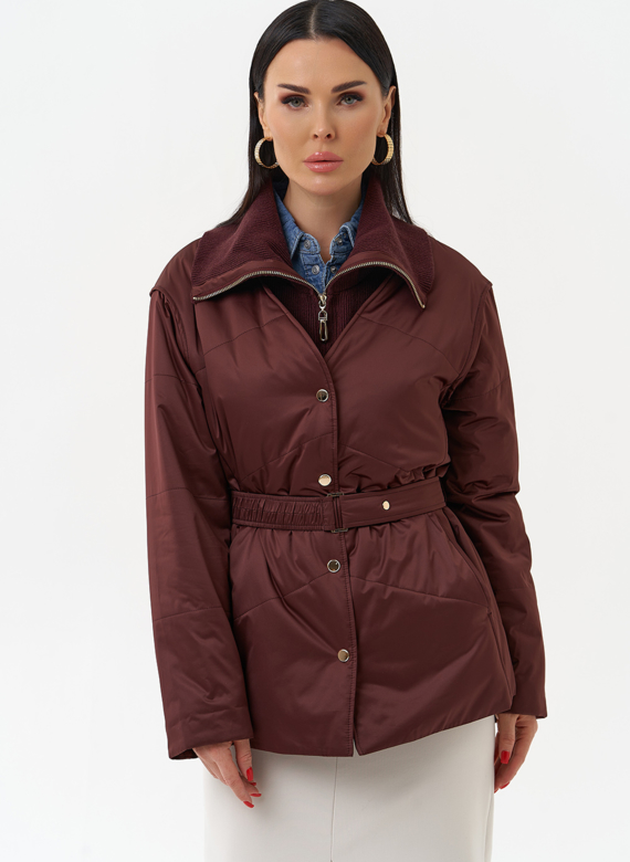 Женская утепленная куртка с поясом