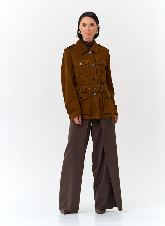 Куртка - сафари женская из натуральной замши