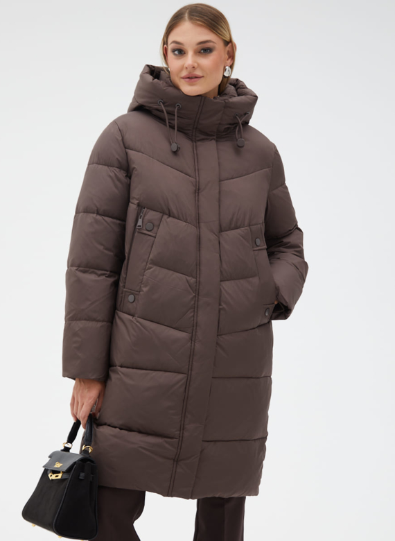 Пуховик женский с капюшоном