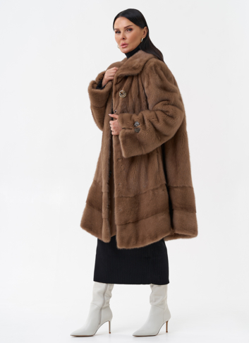 Норковая шуба с воротником