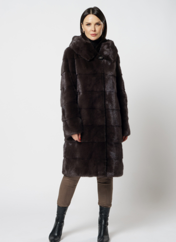 Норковая шуба с капюшоном трансформер 4 в 1