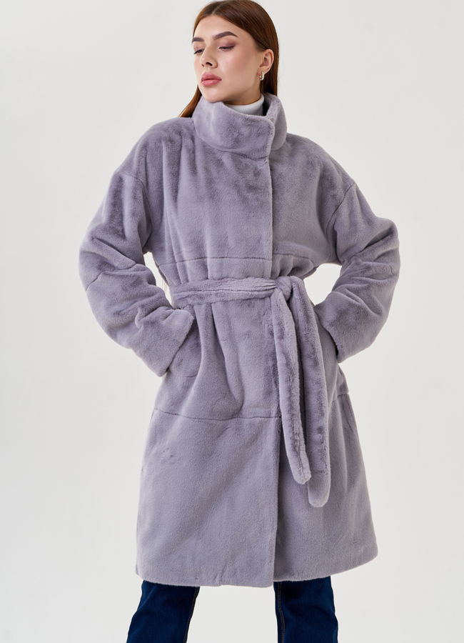 фото Женское пальто из искусственного меха  модель № 23528