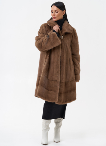 Норковая шуба с воротником