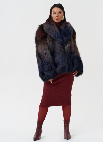 Женская шуба из меха чернобурки