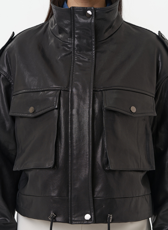 Женская куртка бомбер из натуральной кожи