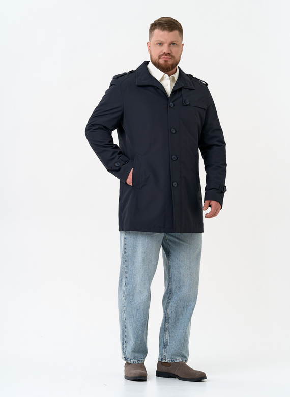 Мужское полупальто синего цвета