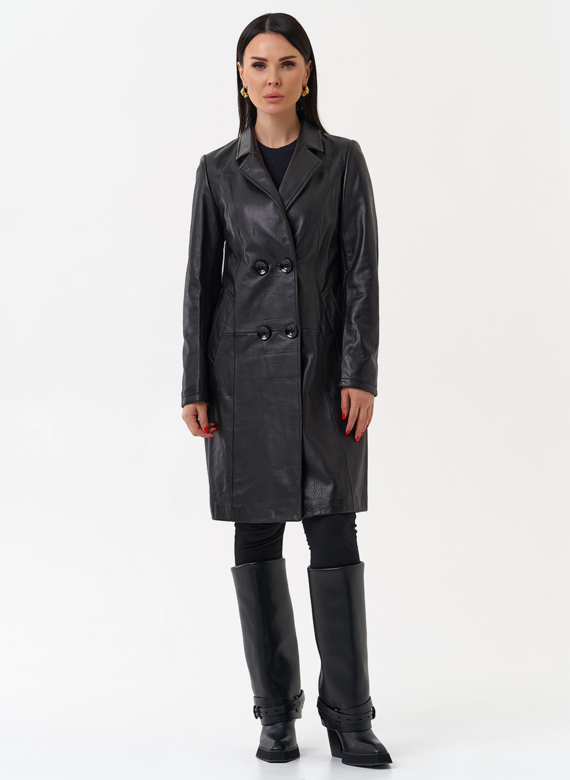 Плащ женский из натуральной кожи