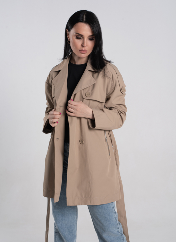 Плащ женский с английским воротником  