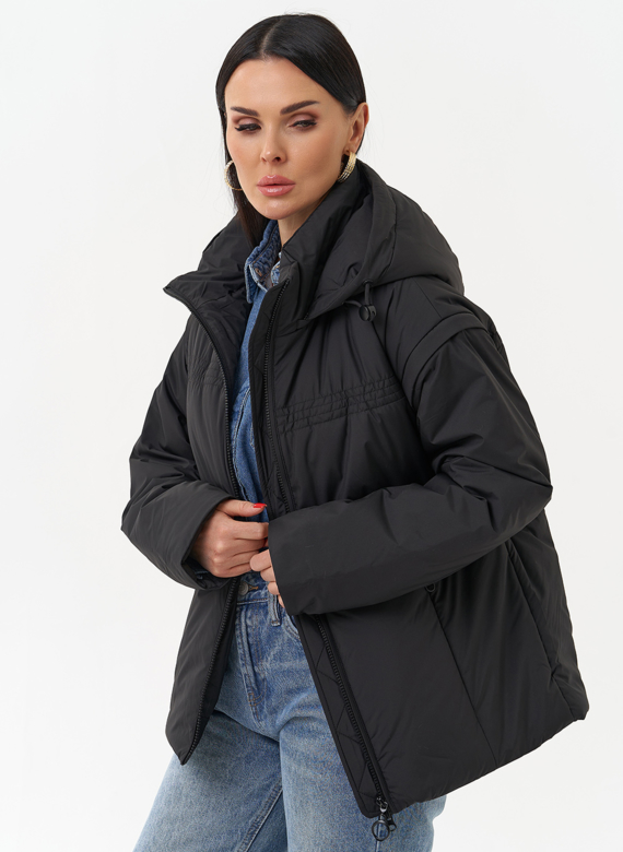 Женская утепленная куртка со съемными рукавами