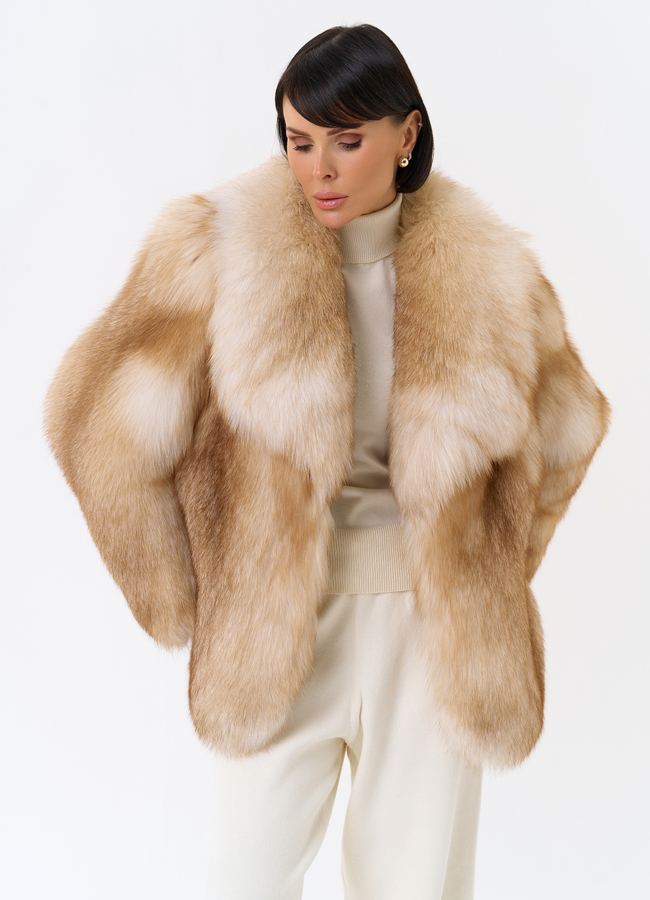 Куртка из лисы модель № 32014 универмаг малина